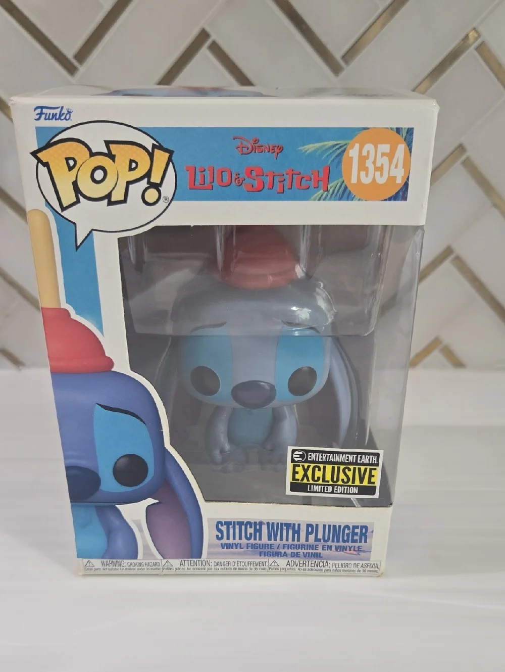 Funko Stitch with Plunger - Blue and Red Pop! Vinyl 1354 - Picture 1 of 5